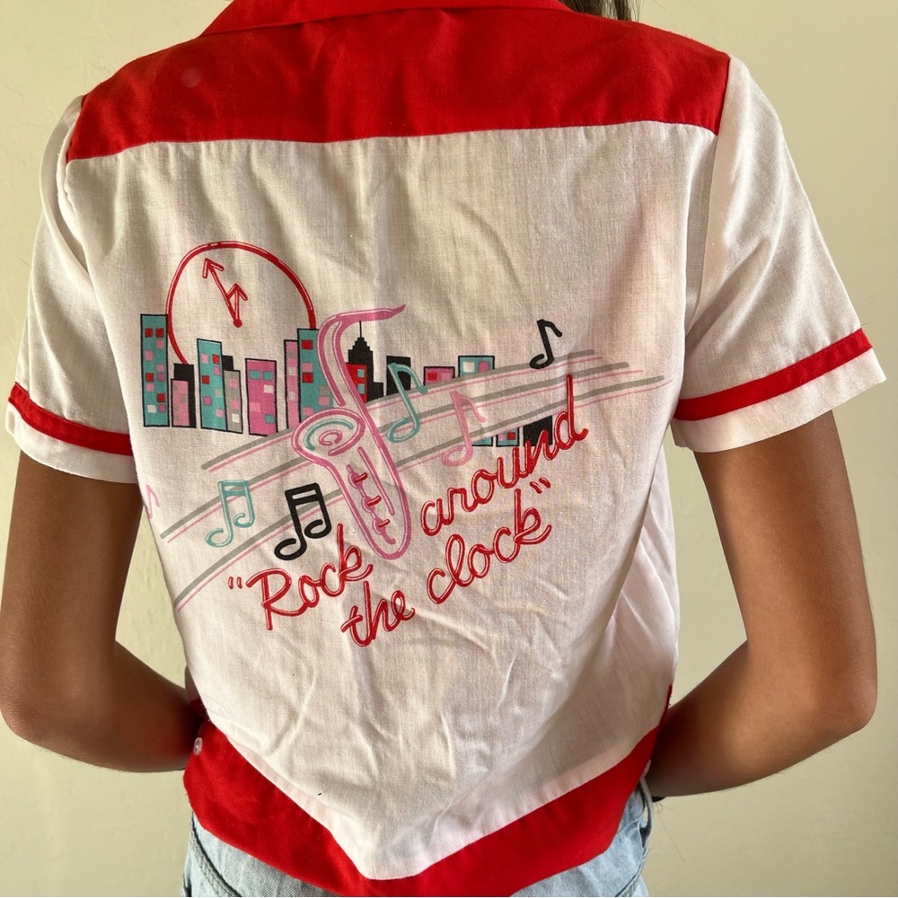 Vintage Diner Novelty Shirt Bowling 50s Style Rockabilly 80s 90s